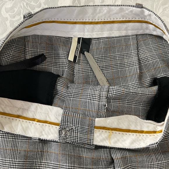 TOPSHOP Black White Gold Plaid Womens Pants 30 Inch Waist - Picture 9 of 11
